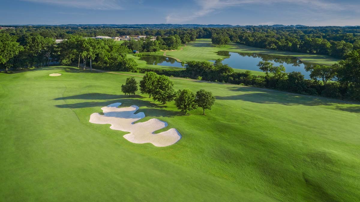Bird's eye view of golf course